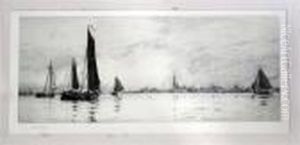 Fishing Boats Off The Coast by William Lionel Wyllie