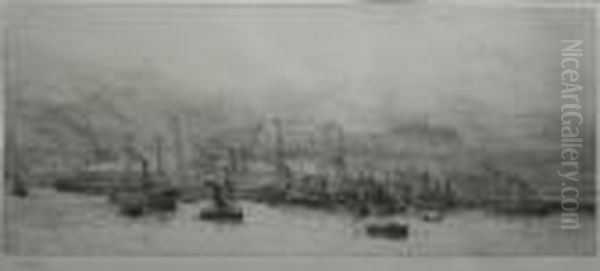 View Of A Busy Harbour And Shipyard - view 1