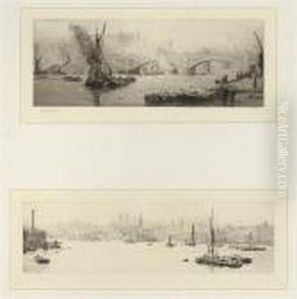 Two Scenes Of Shipping On The Thames - view 1