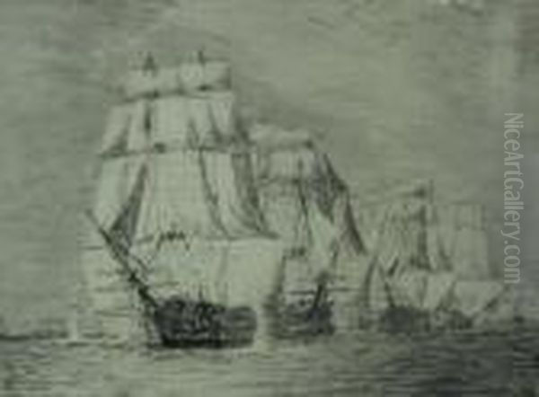 Victory Breaking The Line At Trafalgar - view 1