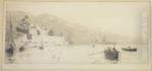 Mediterranean Coastal Scene, Etching by William Lionel Wyllie