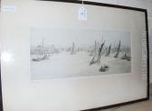 Shipping On The Thames, Signed In Pencil, Etching by William Lionel Wyllie