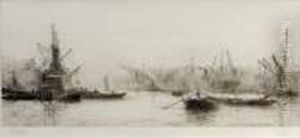 Dock Scene, Possibly The Lower Thames