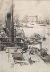 Shipping By Tower Bridge by William Lionel Wyllie