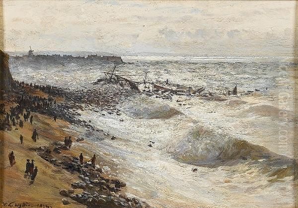 Surveying The Wreck On The North Coast Of France - view 1