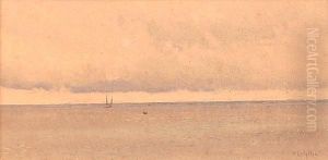 Seascape With Sailing Boat In A Calm by William Lionel Wyllie