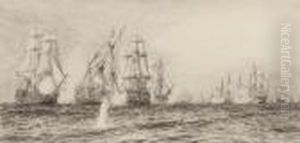 The Battle Of Trafalgar (one Illustrated) by William Lionel Wyllie