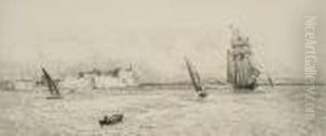 Shipping In The Solent by William Lionel Wyllie