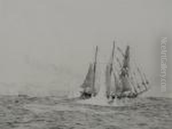 A Clipper Under Fire From A Distant Warship - view 1