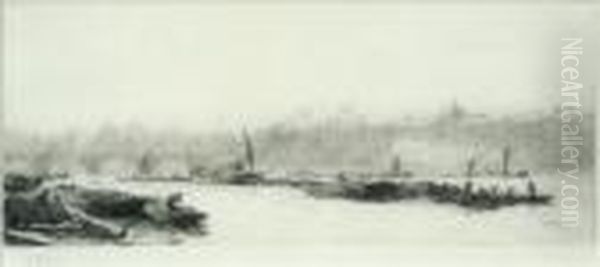 Barges On The Thames - view 1