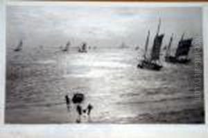 The Bay Of Mont St Michel Signed In Pencil 5.5 X 9in by William Lionel Wyllie