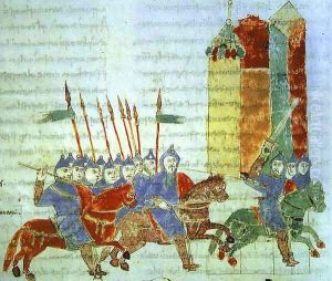 Knights with Couched Lances (from an encycolopedia of warfare) 1028