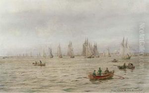 Timber Carriers On The Neva Off Cronstadt by William Lionel Wyllie