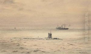 The Submarine H.m.s. by William Lionel Wyllie