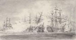 The Opening Phase Of The Battle Of The Nile by William Lionel Wyllie