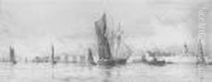 Towing Out Of Portsmouth Harbour by William Lionel Wyllie