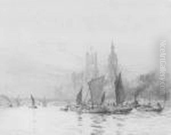 The Houses Of Parliament From The Thames - view 1