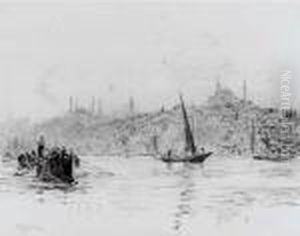 Fishing Boats On The Bosphorous, Constantinople