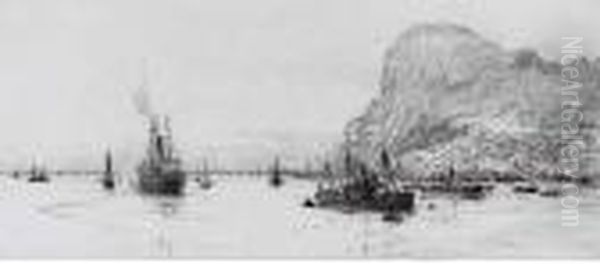 Shipping Off Gibraltar 
(illustrated); And Fishing Vessels Off Theentrance To Portsmouth Harbour - view 1