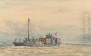The Wartime Auxiliary X222 At Work by William Lionel Wyllie