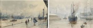 Broomilaw; And Entrance To Queens Dock by William Lionel Wyllie