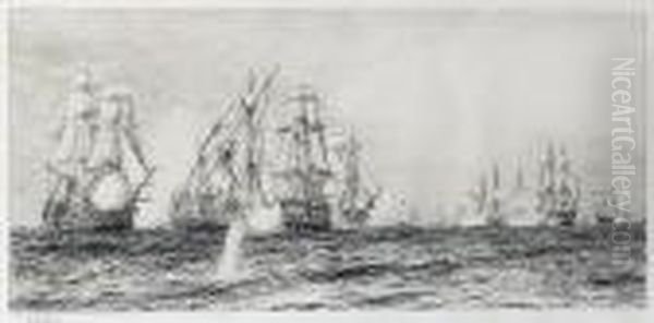 Galleons Engaged In Battle - view 1