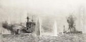 H.m.s. Warspite And Warrick, Jutland, 31 May,1916 by William Lionel Wyllie