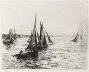 Return Of The Fishing Fleet, Portsmouth Harbour by William Lionel Wyllie