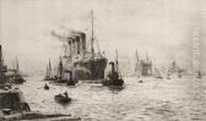 The Mauretania Docking At Birkenhead