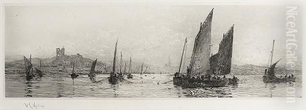 Fishing Luggers Off Scotland - view 1