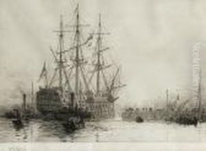 H M S Victory by William Lionel Wyllie