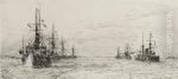 Getting Underway After A Fleet Review - view 1