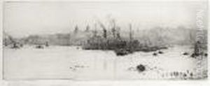 Greenwich From The Thames by William Lionel Wyllie