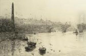 Cleopatra's Needle From The Thames by William Lionel Wyllie