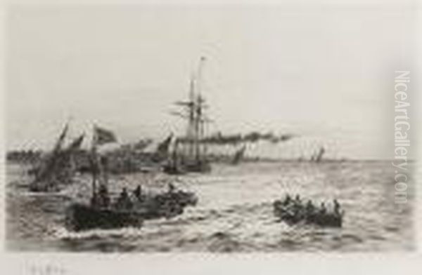 Tug Towing Lighters - view 1