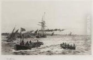 Tug Towing Lighters by William Lionel Wyllie