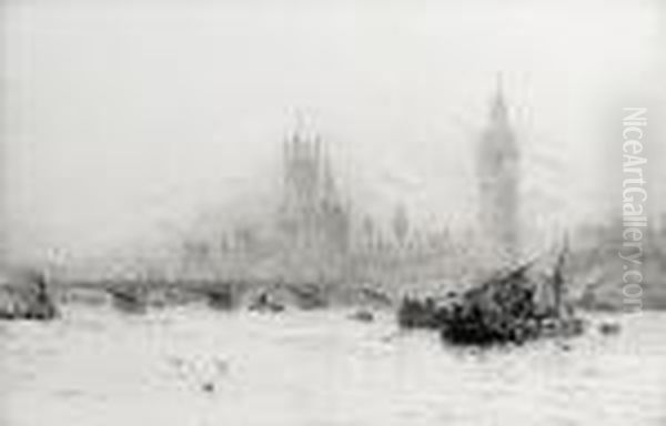 Westminster And Big Ben From The Thames - view 1