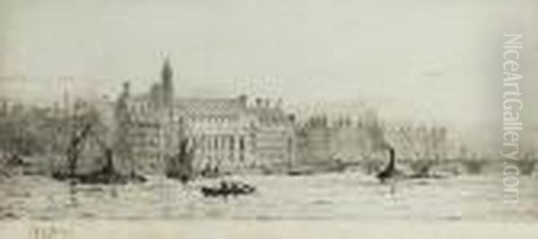County Hall From The River Thames - view 1