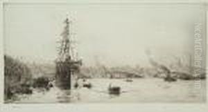 H.m.s. 'president' And Blackfriars Bridge