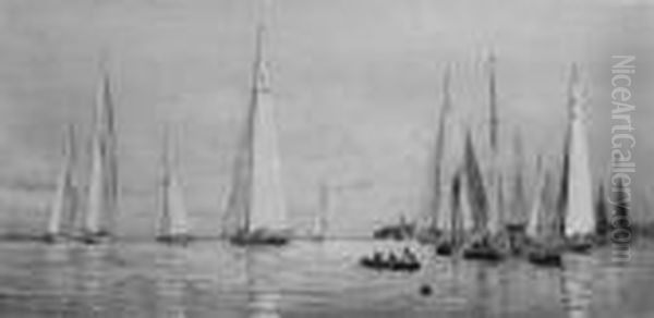 8-meters Racing In Light Airs Off Cowes - view 1