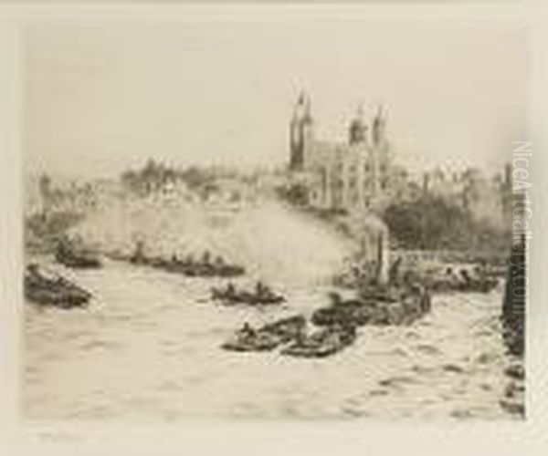 Boats On The River Thames Below The Tower Of London - view 1