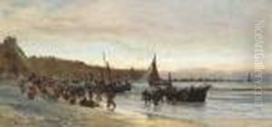 Landing Fish At Ambleteuse by William Lionel Wyllie