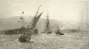 A Ship Being Towed Into Harbour by William Lionel Wyllie