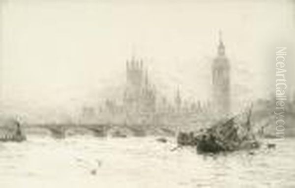 The Houses Of Parliament From The Thames - view 1