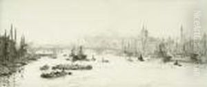 Shipping On The Thames by William Lionel Wyllie