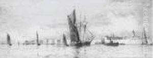 Under Tow In Portsmouth Harbour by William Lionel Wyllie