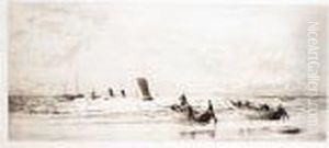Fishing Boats Leaving The Shore