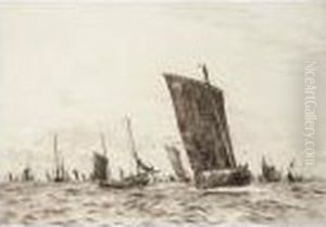 Boulogne Fishing Boats by William Lionel Wyllie