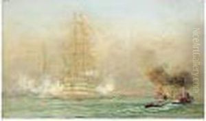 'victory' Firing A Salute by William Lionel Wyllie