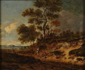 Travellers Resting In A Rurallandscape